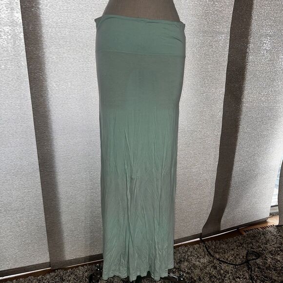Enough About Me Maxi Skirt Mint Green Stretch Boho Size Large - Picture 2 of 11